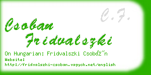 csoban fridvalszki business card